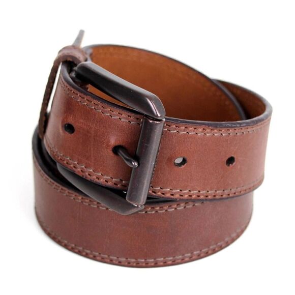 Columbia BROWN GENUINE LEATHER 1 3/8"Wd STITCH CASUAL DRESS MEN'S BELT 36 (G83 - Picture 3 of 15